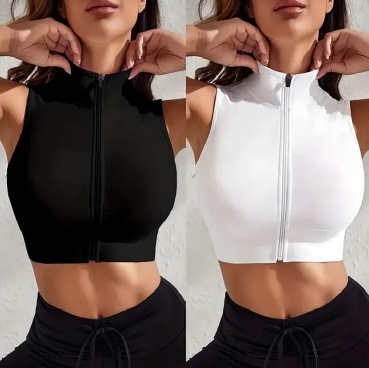 Gym Top VestTop with Front Zipper - 2 pieces